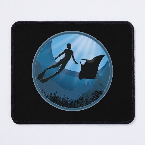 Item preview, Diver with Mantaray - Scuba Diving Free Diving designed and sold by TheInkElephant.