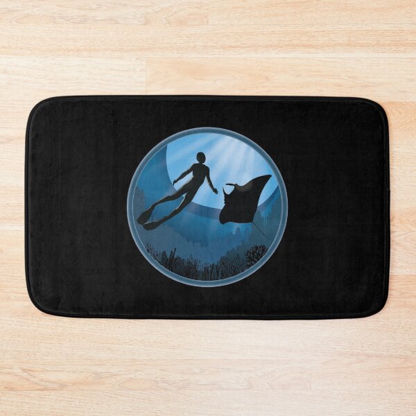 Item preview, Diver with Mantaray - Scuba Diving Free Diving designed and sold by TheInkElephant.