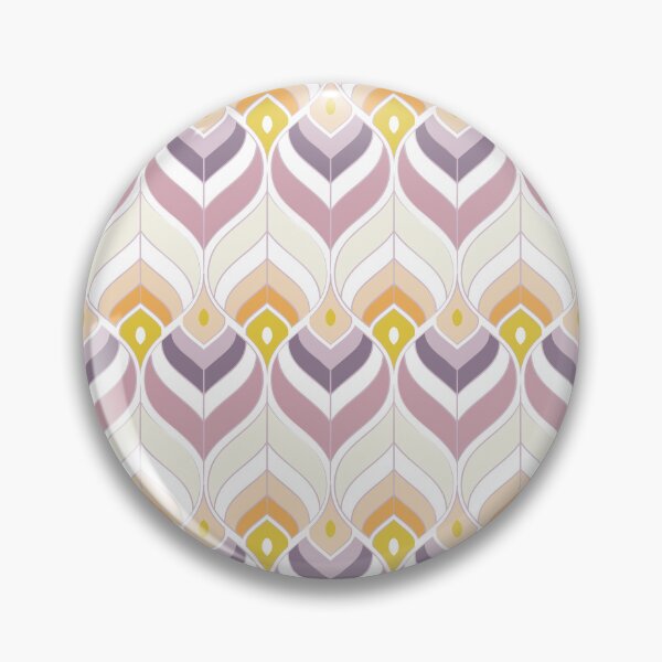 Item preview, Mid-century modern colorful ogee pattern with stripes - green, purple, ivory designed and sold by Arubi-Art.