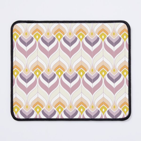 Item preview, Mid-century modern colorful ogee pattern with stripes - green, purple, ivory designed and sold by Arubi-Art.