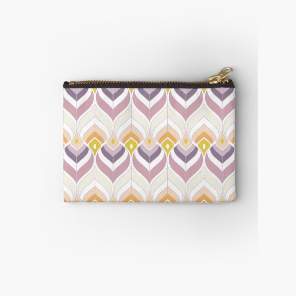 Item preview, Mid-century modern colorful ogee pattern with stripes - green, purple, ivory designed and sold by Arubi-Art.