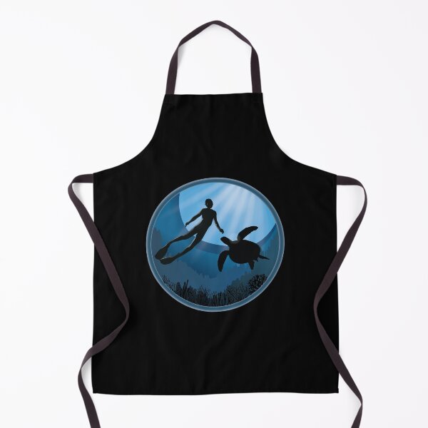Item preview, Diver with Sea Turtle - Scuba Diving Free Diving designed and sold by TheInkElephant.
