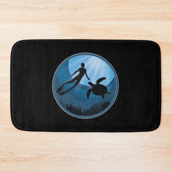 Item preview, Diver with Sea Turtle - Scuba Diving Free Diving designed and sold by TheInkElephant.