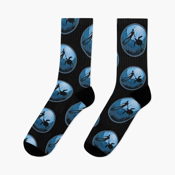 Item preview, Diver with Sea Turtle - Scuba Diving Free Diving designed and sold by TheInkElephant.