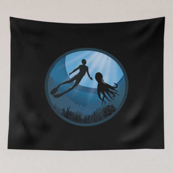 Item preview, Diver with Octopus - Scuba Diving Free Diving designed and sold by TheInkElephant.