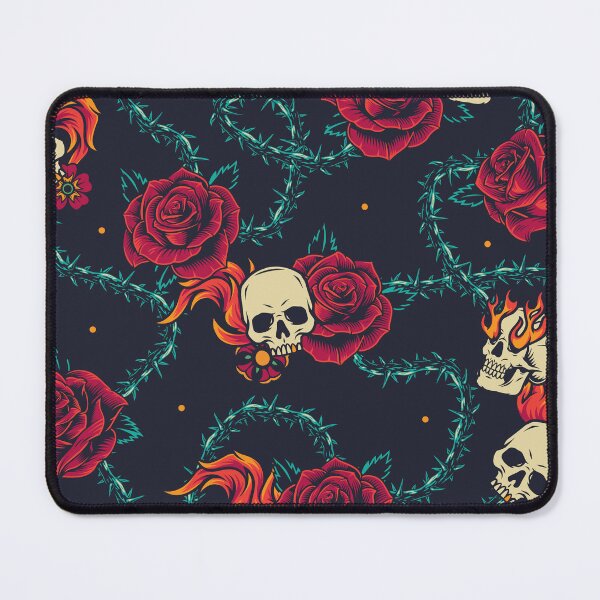 Item preview, Skull Roses Tattoo Pattern designed and sold by Vector Scout Lab.