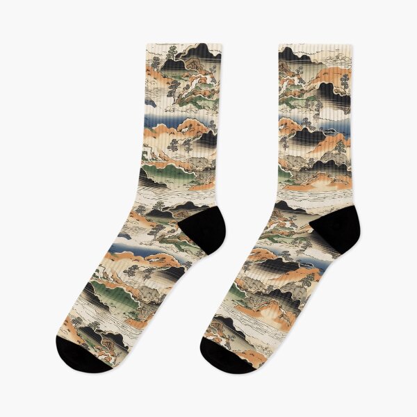 Item preview, Japanese Abstract Landscape Seamless Pattern designed and sold by Sturdust.