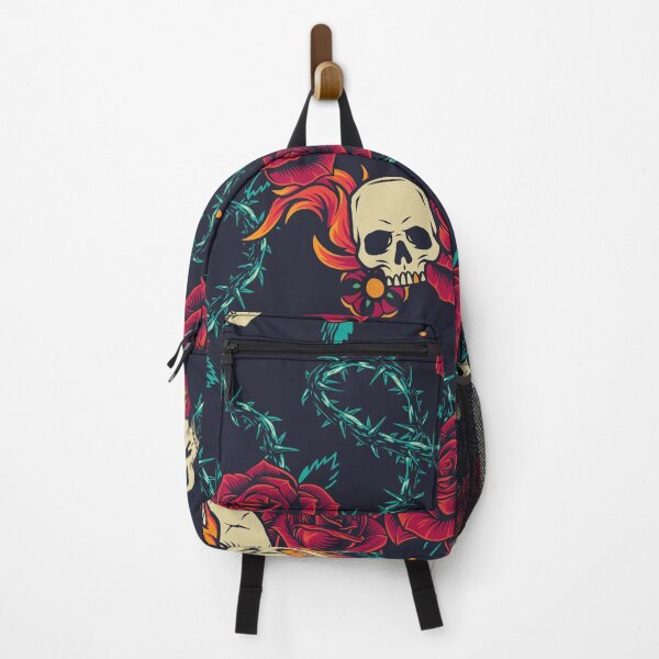 Item preview, Skull Roses Tattoo Pattern designed and sold by Vector Scout Lab.