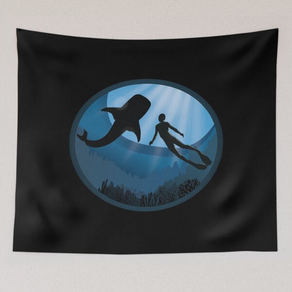 Item preview, Diver with Whale Shark - Scuba Diving Free Diving designed and sold by TheInkElephant.