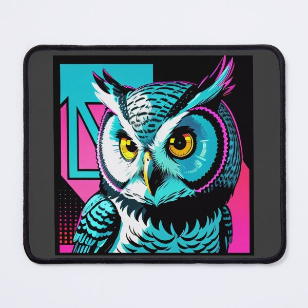 Artikelvorschau, Synthwave Owl entworfen und verkauft von InkedPixel.