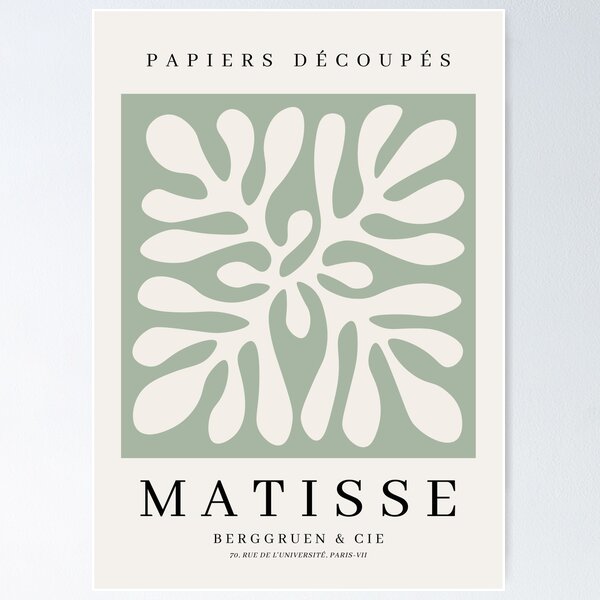 Item preview, Sage Green Matisse Print Cut Outs Exhibition Poster Papier Decoupes designed and sold by MyPosterStudios.