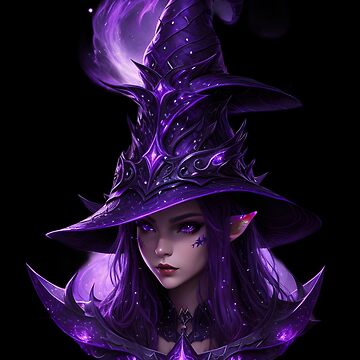 Lavender crystal witch vinyl sticker — Aria-Illustration