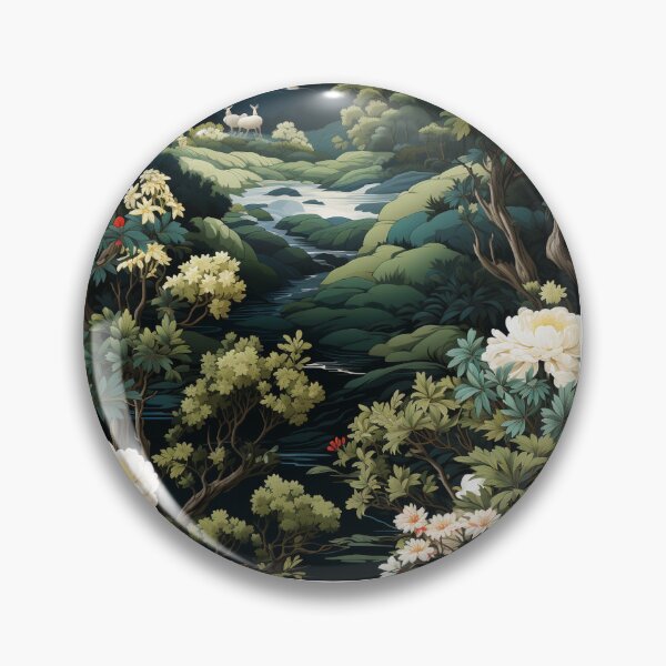 Item preview, Nature with wildlife and streams Seamless Pattern Sticker designed and sold by thaworn-kdt.