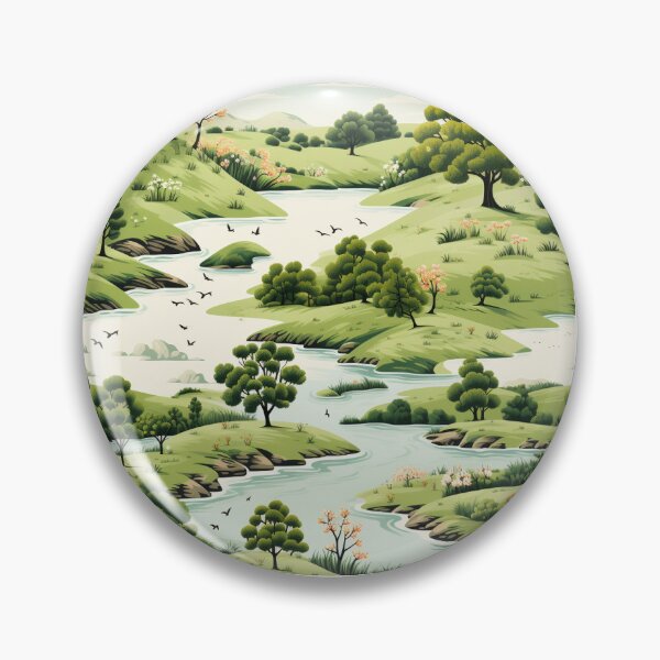 Item preview, Nature with wildlife and streams 02 Seamless Pattern Sticker designed and sold by thaworn-kdt.
