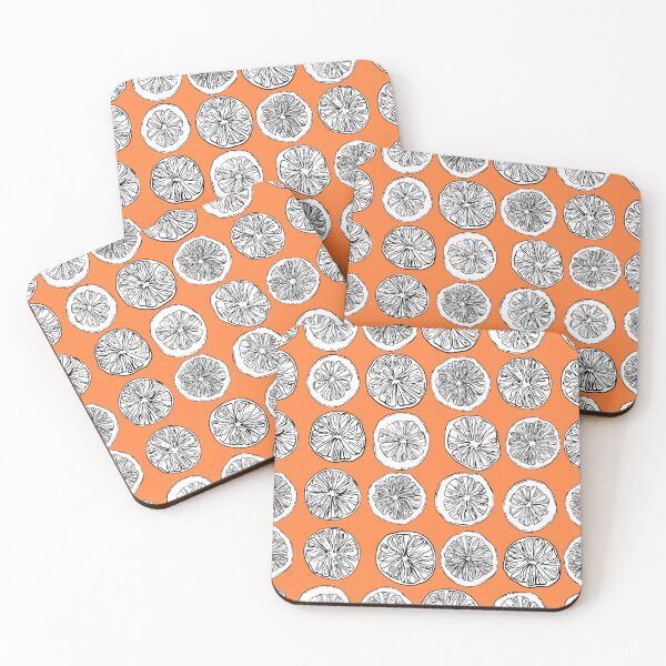 Item preview, Seamless pattern with hand drawing cut oranges designed and sold by amekamura.