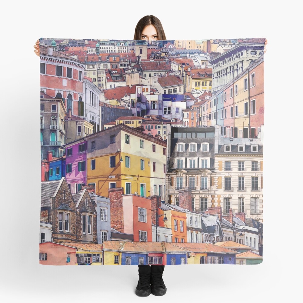 City Structures Collage Scarf
