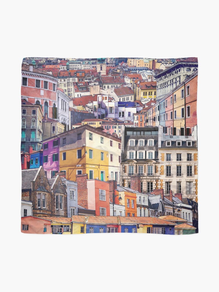 Alternate view of City Structures Collage Scarf