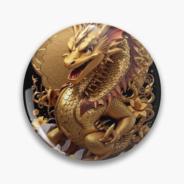 Item preview, Gold Japanese Dragon designed and sold by TrendyPalette.