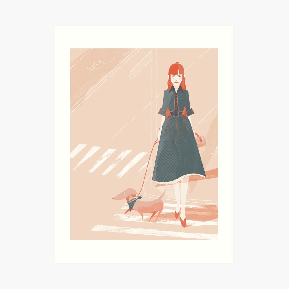 Dog Walking Art Print