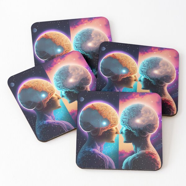 Item preview, Futuristic human concept face to face designed and sold by stemoir.