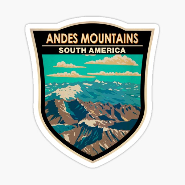 "Andes Mountains South America Badge" Sticker for Sale by ...