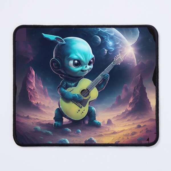 Item preview, Green Alien Playing Guitar designed and sold by ShortySparks.