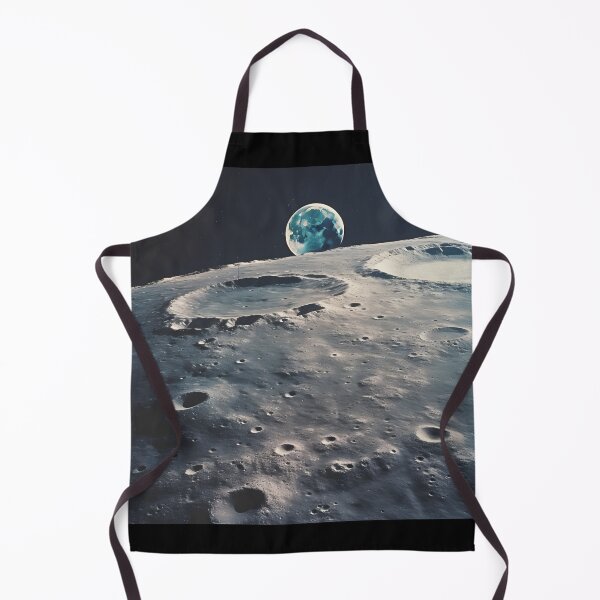 Item preview, Vintage Photorealistic Image of the Crater Lunar Surface and Earth from a Spacecraft designed and sold by Je-we.