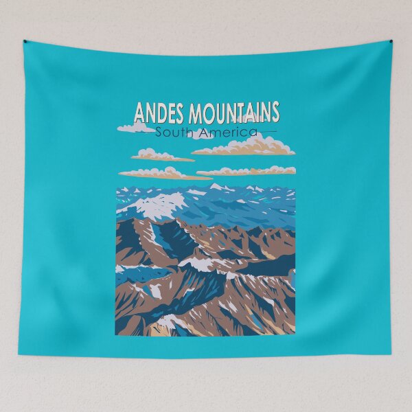 Item preview, Andes Mountains South America Travel Art Vintage designed and sold by KrisSidDesigns.