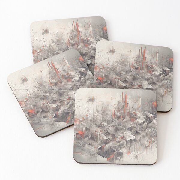 Item preview, abstract buildings, art paintings, AI generated designed and sold by Woodoartdesign.
