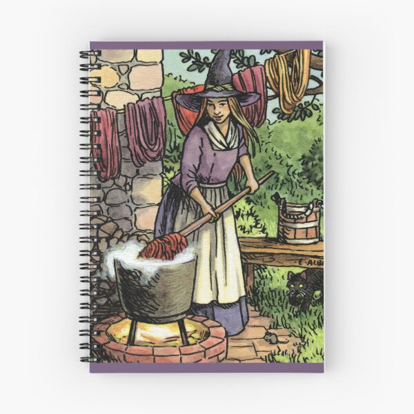Item preview, Witch Dyeing Wool designed and sold by Elisabeth Alba Illustration.