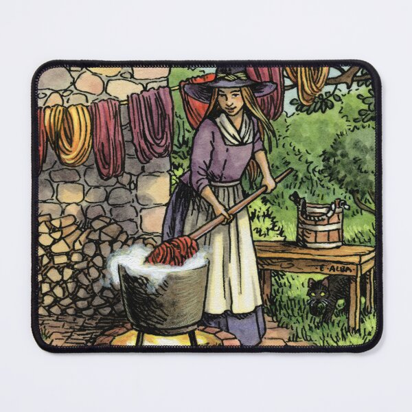 Item preview, Witch Dyeing Wool designed and sold by Elisabeth Alba Illustration.