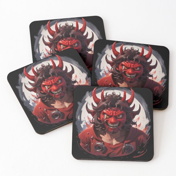 Item preview, Demon Fanged Oni Mask Red  designed and sold by TrendyPalette.