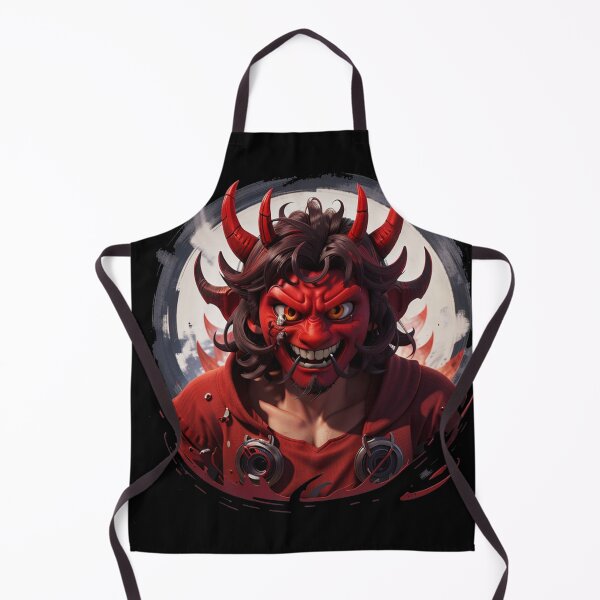 Item preview, Demon Fanged Oni Mask Red designed and sold by TrendyPalette.