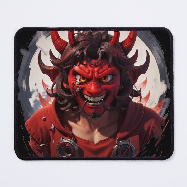 Item preview, Demon Fanged Oni Mask Red designed and sold by TrendyPalette.