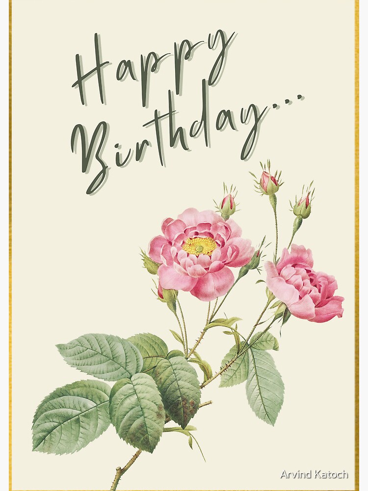 Thumbnail 2 of 2, Postcard, Two Roses and Burds Happy Birthday Greeting designed and sold by arvindkatoch1.