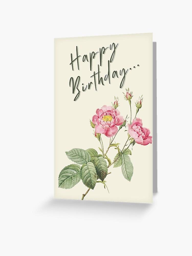 Thumbnail 1 of 2, Greeting Card, Two Roses and Burds Happy Birthday Greeting designed and sold by arvindkatoch1.