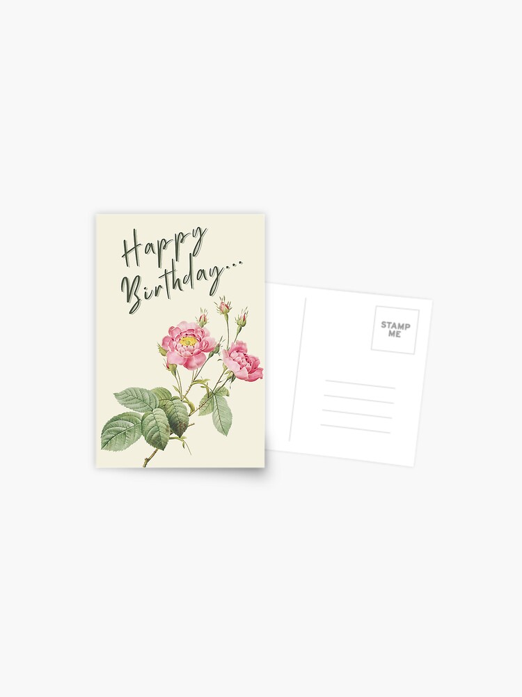 Thumbnail 1 of 2, Postcard, Two Roses and Burds Happy Birthday Greeting designed and sold by arvindkatoch1.