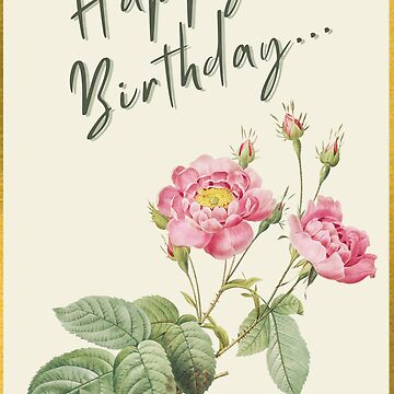 Artwork thumbnail, Two Roses and Burds Happy Birthday Greeting by Arvind Katoch