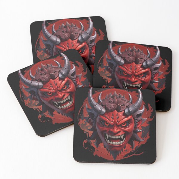 Item preview, Demon Fanged Oni Mask Red  designed and sold by TrendyPalette.