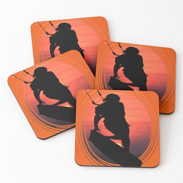Item preview, Kitesurfers Freestyle Kite Female Rider Silhouette Sunset designed and sold by taiche.