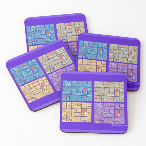 Item preview, Geometric abstract - 4 Squares of Squares on dark violet designed and sold by Dorothea Neumann.