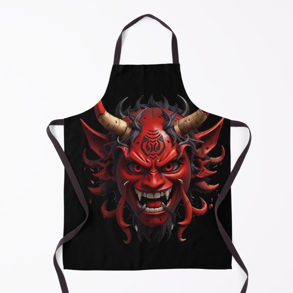 Item preview, Demon Fanged Oni Mask Red designed and sold by TrendyPalette.