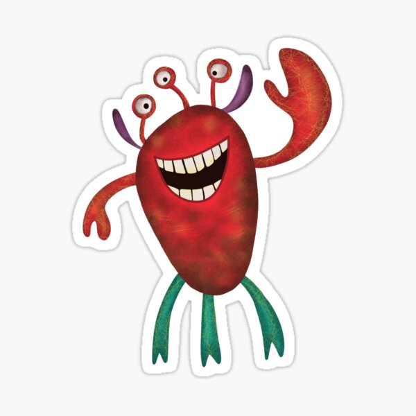 Happy Larry - friendly monster by Cecca Designs Sticker