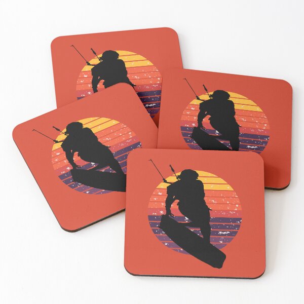 Item preview, Kitesurfers Freestyle Kite Female Rider Vintage Sunset Retro Sunrise designed and sold by taiche.