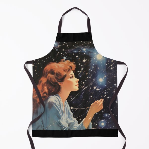 Item preview, Retro Image of a Dreaming Girl and a Starry Space Sky designed and sold by Je-we.