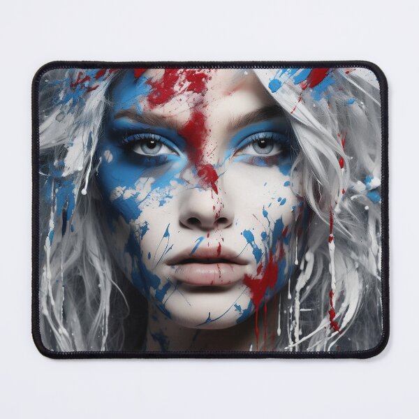 Item preview, Abstract Art paint splatter, womans face digital print designed and sold by dcrc.