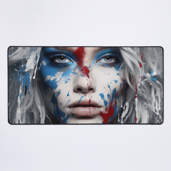 Item preview, Abstract Art paint splatter, womans face digital print designed and sold by dcrc.