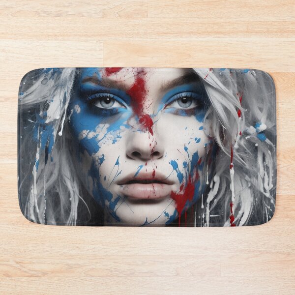 Item preview, Abstract Art paint splatter, womans face digital print designed and sold by dcrc.
