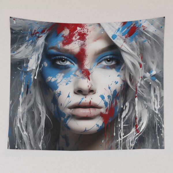 Item preview, Abstract Art paint splatter, womans face digital print designed and sold by dcrc.