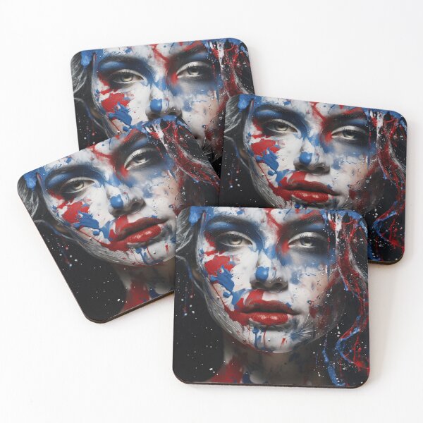 Item preview, Abstract Art paint splatter, womans face digital print designed and sold by dcrc.